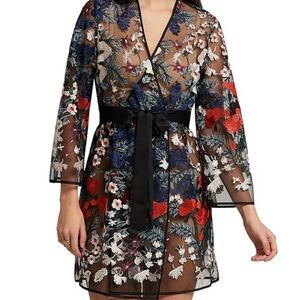 ray collection floral embroidered robe